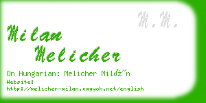 milan melicher business card